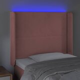  LED uzglavlje ružičasto 93x16x118/128 cm baršunasto | shoptok.hr