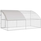  Kavez za piliće 2 pcs Srebrno 400 x 200 x 200 cm Čelik i PE | shoptok.hr