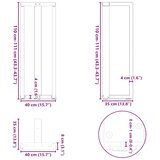  Noge za barski stol T-oblika 2 kom Crne 40x35x(110-111) cm Čelik | shoptok.hr