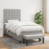 The Living Store Box spring postelja z vzmetnico svetlo siva 80x200 cm blago - Box Spring Postelja, (21520709) Cene