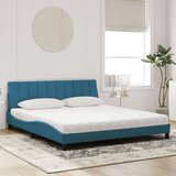 vidaXL Postelja z vzmetnico modra 180x200 cm žamet | Shoptok.si