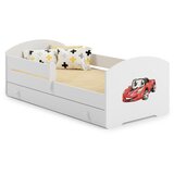 Kobi Furniture Luk - enojna postelja 140x70 bela, komplet predalov, vzmetnica, ograja, (20626014) Cene