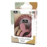 Lorelli silikonsko drvena glodalica za bebe rabbit - natural deep pink ( 10210850002 ) Cene