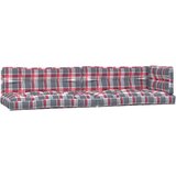  Jastuci za palete 5 kom crveni karirani od tkanine | shoptok.hr
