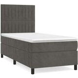 Box spring krevet s madracem tamnosivi 80 x 200 cm baršunasti | shoptok.hr