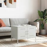 Maison Chic Klubska mizica - kavna mizica - Nizka mizica bela 68x50x50,5 cm jeklo, (21754363) Cene