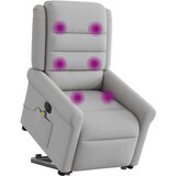 vidaXL Električni masažni naslanjač s funkcijo vstajanja siv blago | Shoptok.si