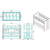 Vipack Bijeli/sivi dječji krevet na kat/s dodatnim ležajem s prostorom za odlaganje s podnicom 90x200 cm Bonny – | shoptok.hr