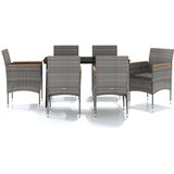  7-dijelni vrtni blagovaonski set s jastucima sivo-crni | shoptok.hr