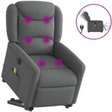 Maison Chic Električni masažni naslanjač - Relax naslanjač s funkcijo vstajanja temno siv, (22061635) | Shoptok.si