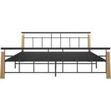 Kovina okvir za krevet od metala i masivne hrastovine 200 x 200 cm | shoptok.hr