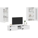  Set TV komoda s ladicama FLORIN 3 pcs Bijelo Konstruirano drvo | shoptok.hr
