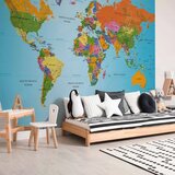  Foto tapeta - World Map: Colourful Geography 500x350 Vodootporna | shoptok.hr