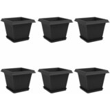  Saksije za biljke 6 pcs Crna 28,5 x 28,5 x 22 cm Plastika | shoptok.hr