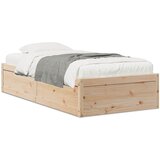 vidaXL Posteljni okvir 90x190 cm trdna borovina Cene