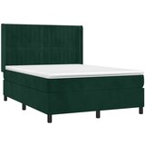  box spring s madracem LED tamnozeleni 140x200 cm baršun | shoptok.hr