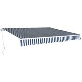 vidaXL Ročno zložljiva tenda 400 cm modre in bele barve Cene