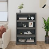 Ormarić za knjige sivi 80x35x126 cm od masivne borovine | Eponuda.com