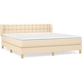  Krevet s oprugama i madracem krem 160x200 cm od tkanine | shoptok.hr