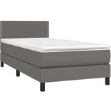  Box spring postelja z vzmetnico LED siva 80x200 cm umetno usnje, (20937670) | Shoptok.si
