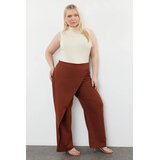 Trendyol Ženske pantalone TBBSS24AR00049, Braon Cene