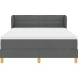 vidaXL Postelja s pomičnim dnom in vzmetnico Temno siva 140x190 cm Tkanina | Shoptok.si
