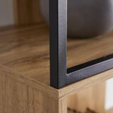 Bessagi Home regal geny, črna, barva hrasta | Shoptok.si