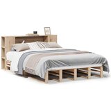 vidaXL Krevet s regalom za knjige bez madraca 135x190 cm masivno drvo | shoptok.hr