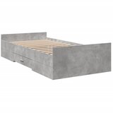  The Living Store Posteljni okvir s predali betonsko siv 75x190 cm inženirski les - Posteljni Okvir, (21450692) | Shoptok.si