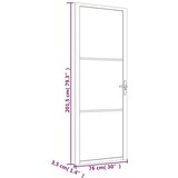  Notranja vrata 76x201,5 cm črno mat steklo in aluminij, (20766439) | Shoptok.si