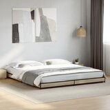 Furnova Posteljni okvir sonoma hrast 200x200 cm inž. les in kovina, (21944024) | Shoptok.si