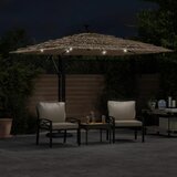  Vrtni suncobran LED s čeličnom šipkom smeđi 269x269x235 cm | shoptok.hr