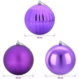  Set božićnih kuglica XXL 3 kom. Lila Ø 25 cm Plastika | shoptok.hr