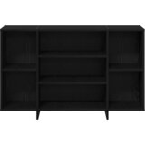vidaXL Strani šal s polico Črni hrast 120 x 30 x 75 cm Konstruiran les | Shoptok.si