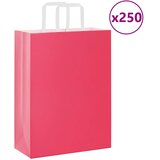  Papirnate vrećice 250 kom s ručkama ružičaste 26x12x35 cm | shoptok.hr