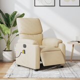 vidaXL električni masažni stol krem blago | Shoptok.si