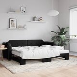  Dnevni krevet na razvlačenje crni 90 x 190 cm od tkanine | Eponuda.com