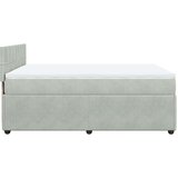 vidaXL Box spring postelja z vzmetnico svetlo siva 160x200 cm žamet | Shoptok.si