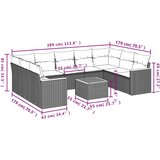  10-dijelni set vrtnih sofa od poliratana s jastucima sivi | shoptok.hr