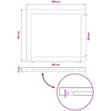  Pravokutni stolni vrh 100 x 80 x 3 cm Pravokutni | shoptok.hr