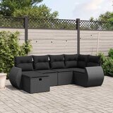  6-dijelni set vrtnih sofa s jastucima crni od poliratana Crna 70 x 62.5 x 69 cm | shoptok.hr
