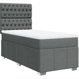 vidaXL Krevet s oprugama i madracem tamnosivi 100 x 200 cm od tkanine | shoptok.hr