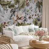  Foto tapeta - Nature in retro style - jungle landscape with pale leaves and flowers 490x350 | shoptok.hr