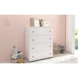 ADRK Furniture Komoda Elza - bela/roza