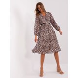 Fashion Hunters White and black leopard print dress with belt | shoptok.hr