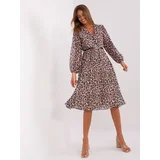 Fashionhunters White and black leopard print dress with belt