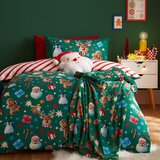 Catherine Lansfield Zelena posteljnina za zakonsko posteljo 200x200 cm Christmas Icons – | Shoptok.si