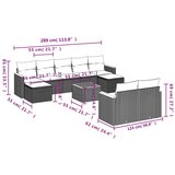  10-dijelni set vrtnih sofa od poliratana s jastucima sivi | shoptok.hr