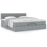 vidaXL Otomanski posteljni okvir z vzmetnico svetlo siv 200x200 cm | Shoptok.si