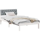  Okvir kreveta s uzglavljem Bijela i svijetlosiva 100 x 200 cm | shoptok.hr